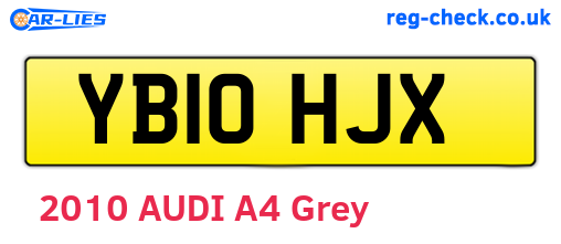 YB10HJX are the vehicle registration plates.