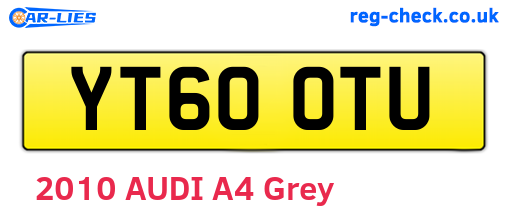 YT60OTU are the vehicle registration plates.