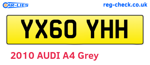 YX60YHH are the vehicle registration plates.