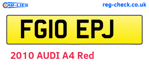 FG10EPJ are the vehicle registration plates.