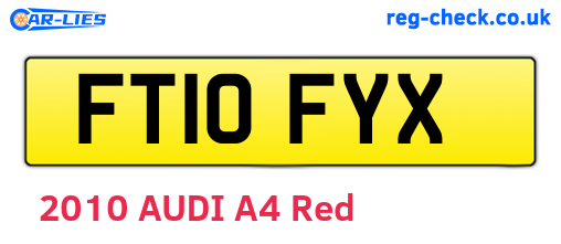 FT10FYX are the vehicle registration plates.