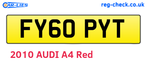 FY60PYT are the vehicle registration plates.