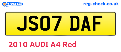 JS07DAF are the vehicle registration plates.