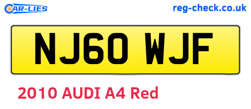 NJ60WJF are the vehicle registration plates.
