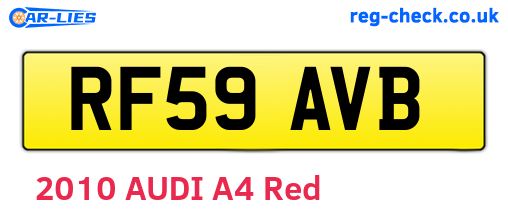 RF59AVB are the vehicle registration plates.