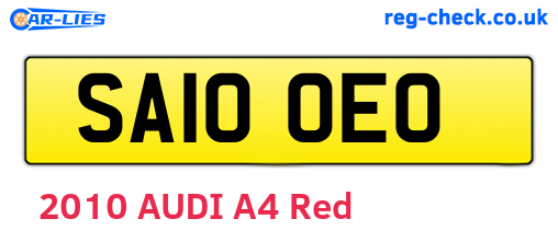 SA10OEO are the vehicle registration plates.