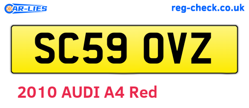 SC59OVZ are the vehicle registration plates.