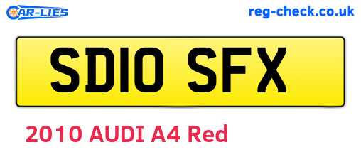 SD10SFX are the vehicle registration plates.