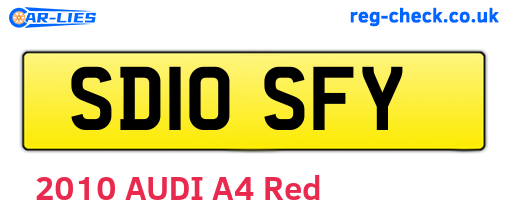 SD10SFY are the vehicle registration plates.