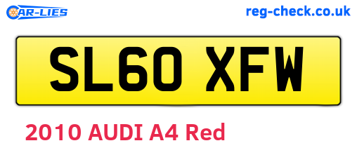SL60XFW are the vehicle registration plates.