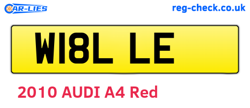 W18LLE are the vehicle registration plates.