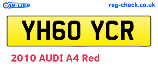 YH60YCR are the vehicle registration plates.