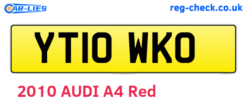 YT10WKO are the vehicle registration plates.