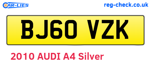 BJ60VZK are the vehicle registration plates.