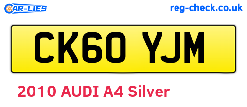 CK60YJM are the vehicle registration plates.