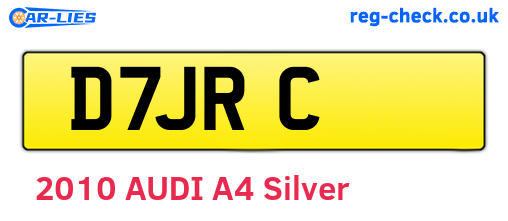 D7JRC are the vehicle registration plates.