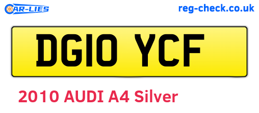 DG10YCF are the vehicle registration plates.