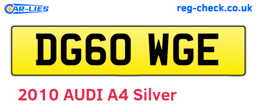 DG60WGE are the vehicle registration plates.