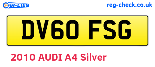 DV60FSG are the vehicle registration plates.