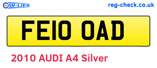 FE10OAD are the vehicle registration plates.