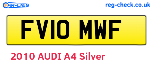 FV10MWF are the vehicle registration plates.