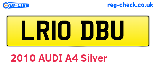 LR10DBU are the vehicle registration plates.