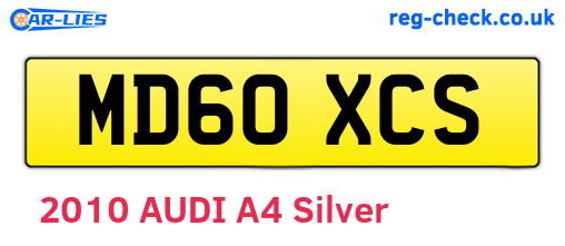 MD60XCS are the vehicle registration plates.