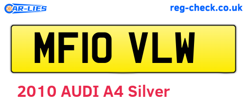 MF10VLW are the vehicle registration plates.