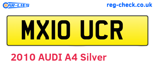 MX10UCR are the vehicle registration plates.