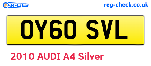 OY60SVL are the vehicle registration plates.