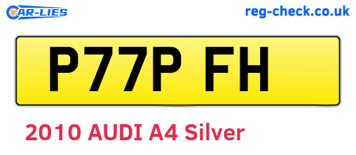 P77PFH are the vehicle registration plates.