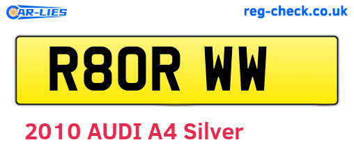 R80RWW are the vehicle registration plates.