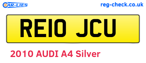 RE10JCU are the vehicle registration plates.