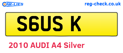 S6USK are the vehicle registration plates.