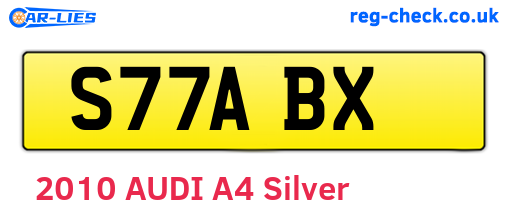 S77ABX are the vehicle registration plates.