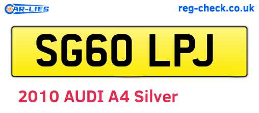 SG60LPJ are the vehicle registration plates.