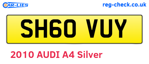 SH60VUY are the vehicle registration plates.