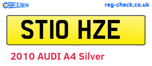 ST10HZE are the vehicle registration plates.