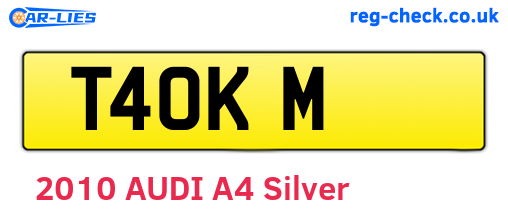 T4OKM are the vehicle registration plates.