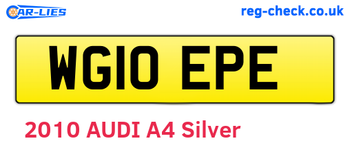 WG10EPE are the vehicle registration plates.