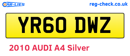 YR60DWZ are the vehicle registration plates.