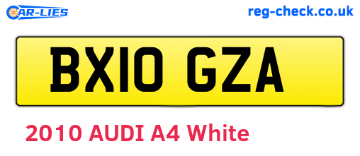 BX10GZA are the vehicle registration plates.
