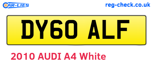 DY60ALF are the vehicle registration plates.