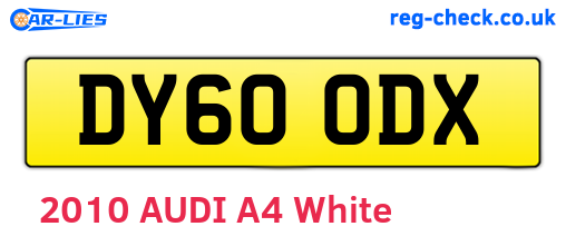DY60ODX are the vehicle registration plates.