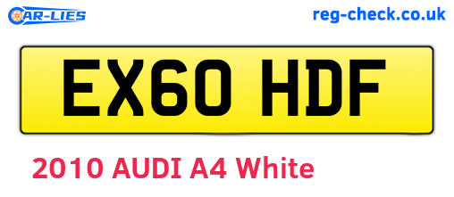 EX60HDF are the vehicle registration plates.