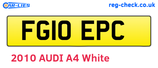 FG10EPC are the vehicle registration plates.