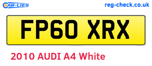 FP60XRX are the vehicle registration plates.