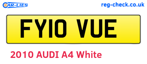 FY10VUE are the vehicle registration plates.
