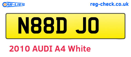 N88DJO are the vehicle registration plates.