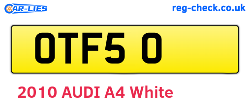 OTF50 are the vehicle registration plates.